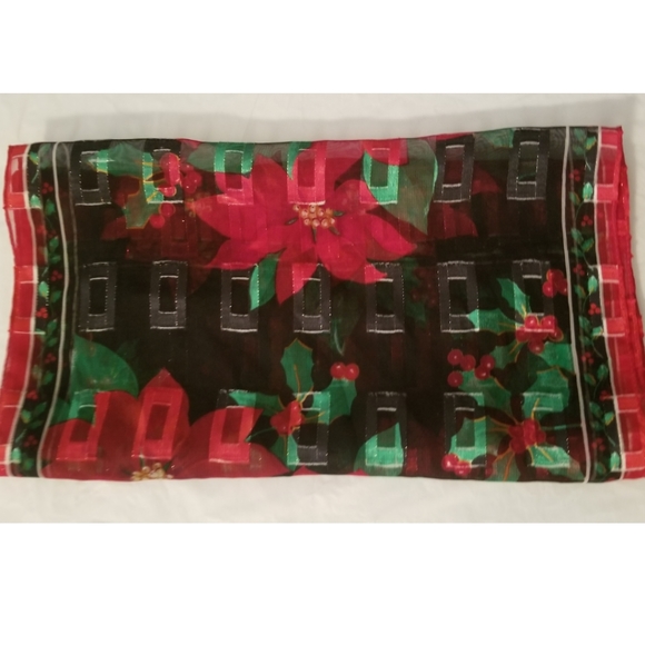 Beautiful Sheer Poinsetta Scarf - Picture 3 of 3